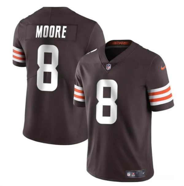 Men's Cleveland Browns #8 Elijah Moore Brown Vapor Limited Stitched Football Jersey - Custom Name