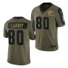 Men's Cleveland Browns #80 Jarvis Landry 2021 Olive Salute To Service Limited Stitched Jersey - Custom Name