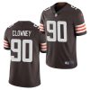 Men's Cleveland Browns #90 Jadeveon Clowney 2021 Brown NFL Vapor Untouchable Limited Stitched Jersey - Custom Name