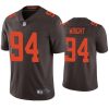 Men's Cleveland Browns #94 Alex Wright Brown Vapor Untouchable Limited Stitched Jersey - Custom Name
