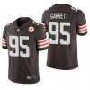Men's Cleveland Browns #95 Myles Garrett 2021 Brown NFL 75th Anniversary Vapor Untouchable Limited Stitched Jersey - Custom Name