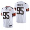 Men's Cleveland Browns #95 Myles Garrett 2021White NFL 75th Anniversary Vapor Untouchable Limited Stitched Jersey - Custom Name