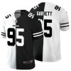 Men's Cleveland Browns #95 Myles Garrett Black & White NFL Split Limited Stitched Jersey - Custom Name