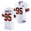 Men's Cleveland Browns #95 Myles Garrett White 1946 Collection Vapor Stitched Football Jersey - Custom Name