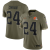 Men's Cleveland Browns ACTIVE PLAYER Custom 2022 Olive Salute To Service LimitedStitched Jersey - Custom Name