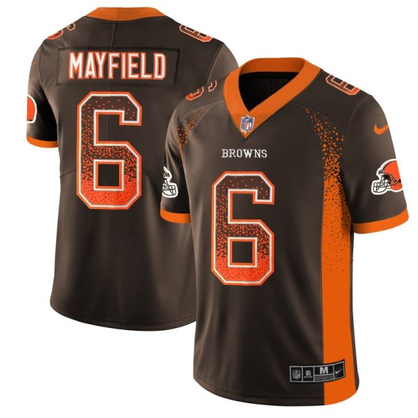 Men's Cleveland Browns ACTIVE PLAYER Custom Limited Rush Drift Fashion Stitched Jersey - Custom Name