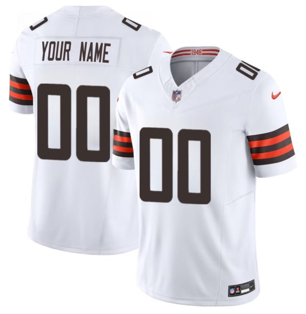 Men's Cleveland Browns Active Player Custom White 2023 F.U.S.E. Vapor Untouchable Limited Stitched Football Jersey - Custom Name