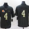 Men's Cleveland Browns v4 Deshaun Watson Black Salute to Service Limited Stitched Jersey - Custom Name