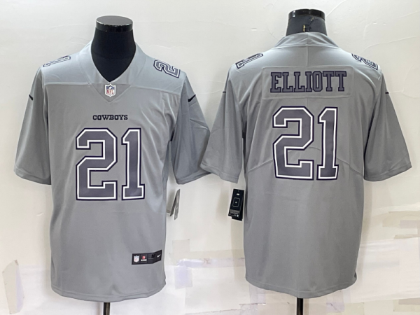 Men's Dallas Cowboys #21 Ezekiel Elliott Grey Atmosphere Fashion Stitched Jersey - Custom Name
