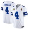 Men's Dallas Cowboys #4 Dak Prescott White 2023 F.U.S.E. With 4-star C Patch And Walter Payton Patch Vapor Limited Stitched Football Jersey - Custom Name