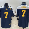 Men's Dallas Cowboys #7 Trevon Diggs Navy Gold Edition With 1960 Patch Limited Stitched Football Jersey - Custom Name