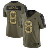 Men's Dallas Cowboys #8 Troy Aikman 2021 Olive Camo Salute To Service Limited Stitched Jersey - Custom Name