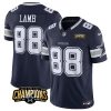 Men's Dallas Cowboys #88 CeeDee Lamb Navy 2023 F.U.S.E. NFC East Champions Patch Stitched Football Jersey - Custom Name