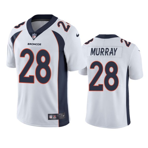 Men's Denver Broncos #28 Latavius Murray White Vapor Untouchable Stitched Jersey - Custom Name
