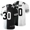 Men's Denver Broncos #30 Phillip Lindsay Black & White NFL Split Limited Stitched Jersey - Custom Name