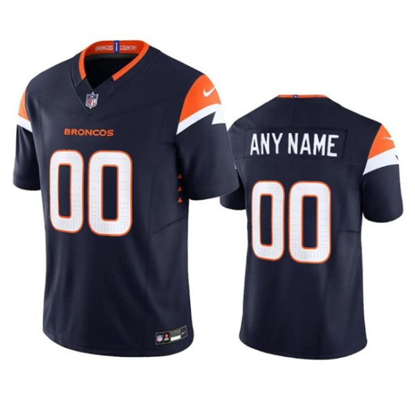 Men's Denver Broncos Active Player Custom Navy 2024 F.U.S.E. Alternate Vapor Limited Stitched Football Jersey - Custom Name
