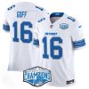 Men's Detroit Lions #16 Jared Goff White 2024 NFC North Champions 90th Anniversary Patch F.U.S.E. Vapor Limited Stitched Jersey - Custom Name
