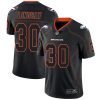 Nike Broncos #30 Phillip Lindsay Lights Out Black Men's Stitched NFL Limited Rush Jersey - Custom Name