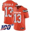 Nike Browns #13 Odell Beckham Jr Orange Alternate Men's Stitched NFL 100th Season Vapor Limited Jersey - Custom Name