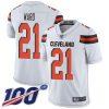 Nike Browns #21 Denzel Ward White Men's Stitched NFL 100th Season Vapor Limited Jersey - Custom Name