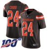 Nike Browns #24 Nick Chubb Brown Team Color Men's Stitched NFL 100th Season Vapor Limited Jersey - Custom Name