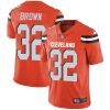 Nike Browns #32 Jim Brown Orange Alternate Men's Stitched NFL Vapor Untouchable Limited Jersey - Custom Name