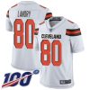 Nike Browns #80 Jarvis Landry White Men's Stitched NFL 100th Season Vapor Limited Jersey - Custom Name