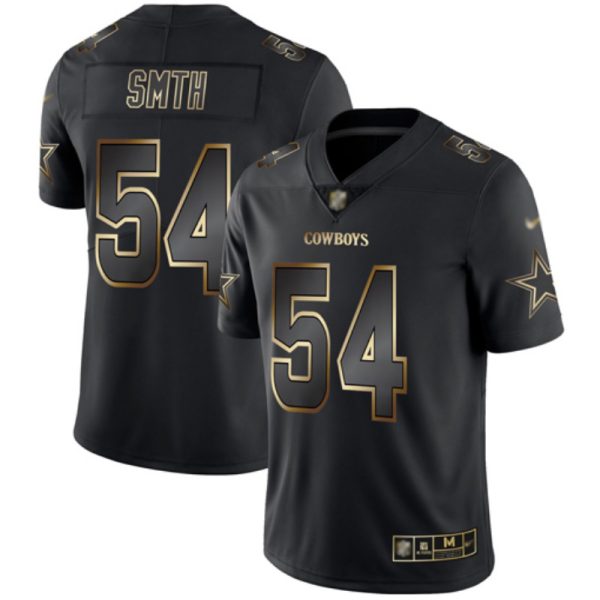 Nike Cowboys #54 Jaylon Smith Black Gold Men's Stitched NFL Vapor Untouchable Limited Jersey - Custom Name