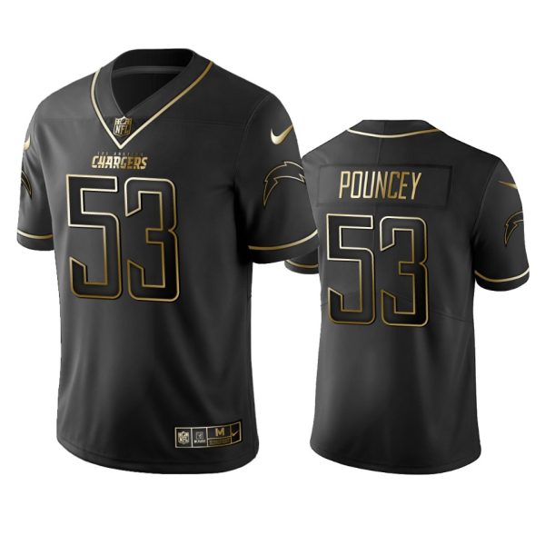 Chargers #53 Mike Pouncey Men's Stitched NFL Vapor Untouchable Limited Black Golden Jersey  - Custom Name