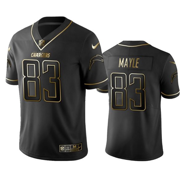 Chargers #83 Vince Mayle Men's Stitched NFL Vapor Untouchable Limited Black Golden Jersey  - Custom Name