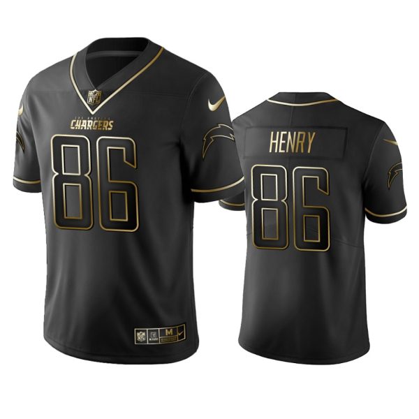 Chargers #86 Hunter Henry Men's Stitched NFL Vapor Untouchable Limited Black Golden Jersey - Custom Name