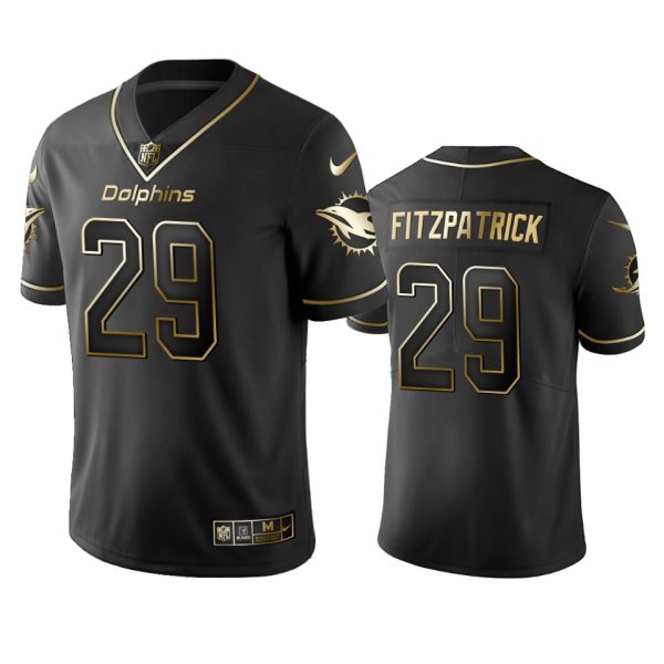Dolphins #29 Minkah Fitzpatrick Men's Stitched NFL Vapor Untouchable Limited Black Golden Jersey - Custom Name