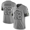 Green Bay Packers #12 Aaron Rodgers Men's Nike Gray Gridiron II Vapor Untouchable Limited NFL Jersey - Custom Name