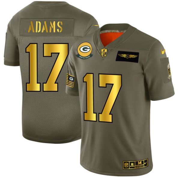 Green Bay Packers #17 Davante Adams NFL Men's Nike Olive Gold 2019 Salute to Service Limited Jersey - Custom Name