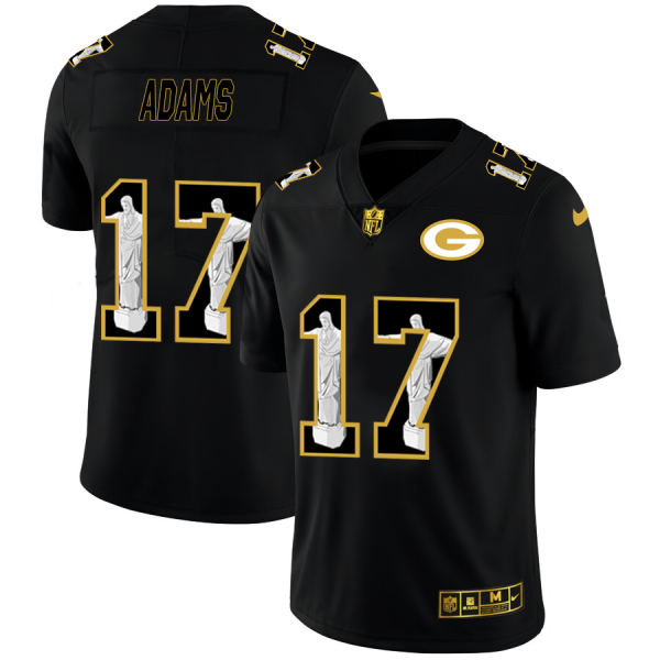 Green Bay Packers #17 Davante Adams Nike Carbon Black Vapor Cristo Redentor Limited NFL Jersey - Custom Name