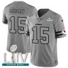 Kansas City Chiefs #15 Patrick Mahomes Men's Nike Gray Super Bowl LIV 2020 Gridiron II Vapor Untouchable Limited NFL Jersey  - Custom Name