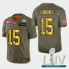 Kansas City Chiefs #15 Patrick Mahomes Men's Nike Olive Gold Super Bowl LIV 2020 2019 Salute to Service Limited NFL 100 Jersey  - Custom Name