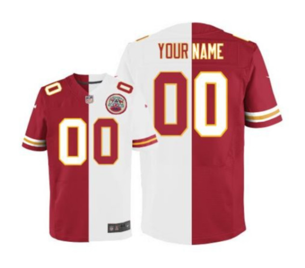Kansas City Chiefs Customized Red White Stitched NFL Jersey  - Custom Name