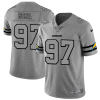 Los Angeles Chargers #97 Joey Bosa Men's Nike Gray Gridiron II Vapor Untouchable Limited NFL Jersey - Custom Name