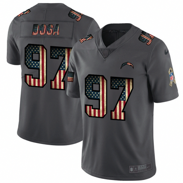 Los Angeles Chargers #97 Joey Bosa Nike 2018 Salute to Service Retro USA Flag Limited NFL Jersey  - Custom Name