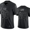 Men's Green Bay Packers #10 Jordan Love Black Reflective Limited Stitched Football Jersey - Custom Name