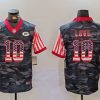 Men's Green Bay Packers #10 Jordan Love Camo USA Flag Limited Stitched Football Jersey - Custom Name