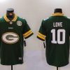 Men's Green Bay Packers #10 Jordan Love Green Big Logo With Patch Vapor Limited Stitched Football Jersey - Custom Name