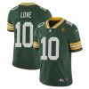 Men's Green Bay Packers #10 Jordan Love Green Vapor Limited Throwback Stitched Football Jersey - Custom Name