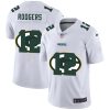 Men's Green Bay Packers #12 Aaron Rodgers White NFL Stitched Jersey - Custom Name