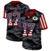Men's Green Bay Packers #17 Davante Adams 2020 Camo USA Flag Limited Stitched NFL Jersey - Custom Name