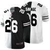 Men's Green Bay Packers #26 Darnell Savage Black & White NFL Split Limited Stitched Jersey - Custom Name
