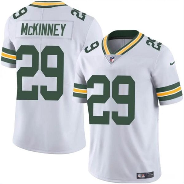Men's Green Bay Packers #29 Xavier McKinney White Vapor Limited Stitched Football Jersey - Custom Name