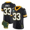 Men's Green Bay Packers #33 Aaron Jones Black 2023 F.U.S.E. Home Patch And 1-Star C Patch Vapor Untouchable Limited Stitched Jersey - Custom Name