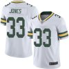 Men's Green Bay Packers #33 Aaron Jones White Vapor Untouchable Limited Stitched NFL Jersey - Custom Name
